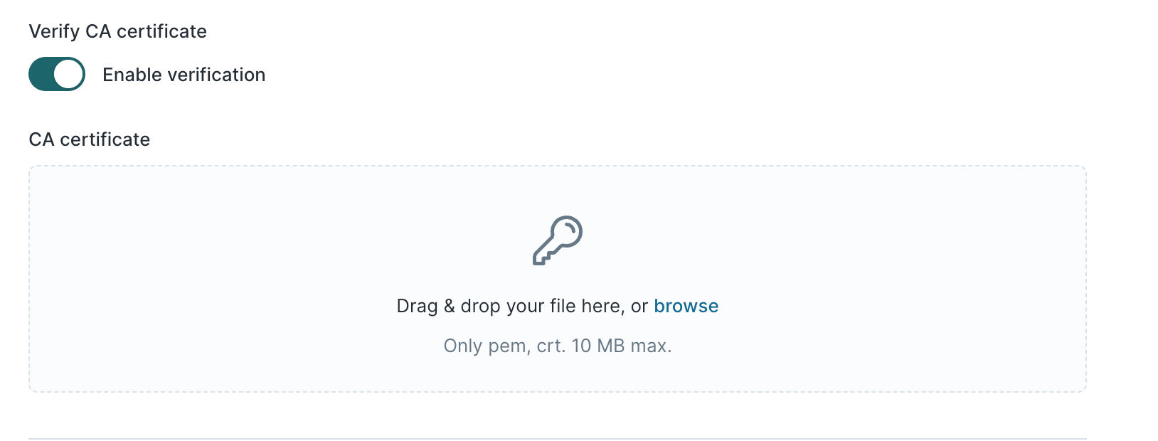 Upload CA certificate to Hightouch