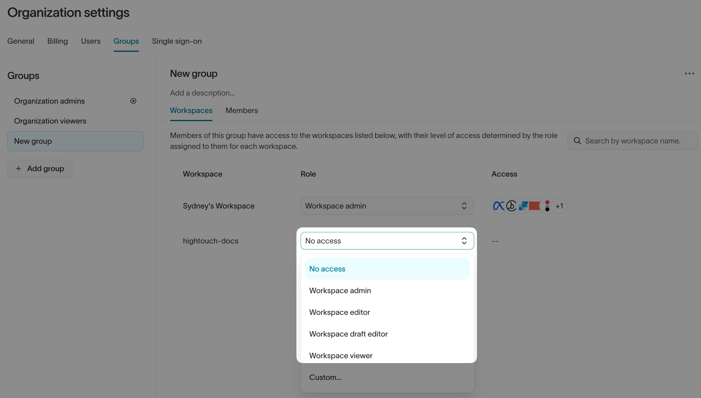 Default roles in Hightouch