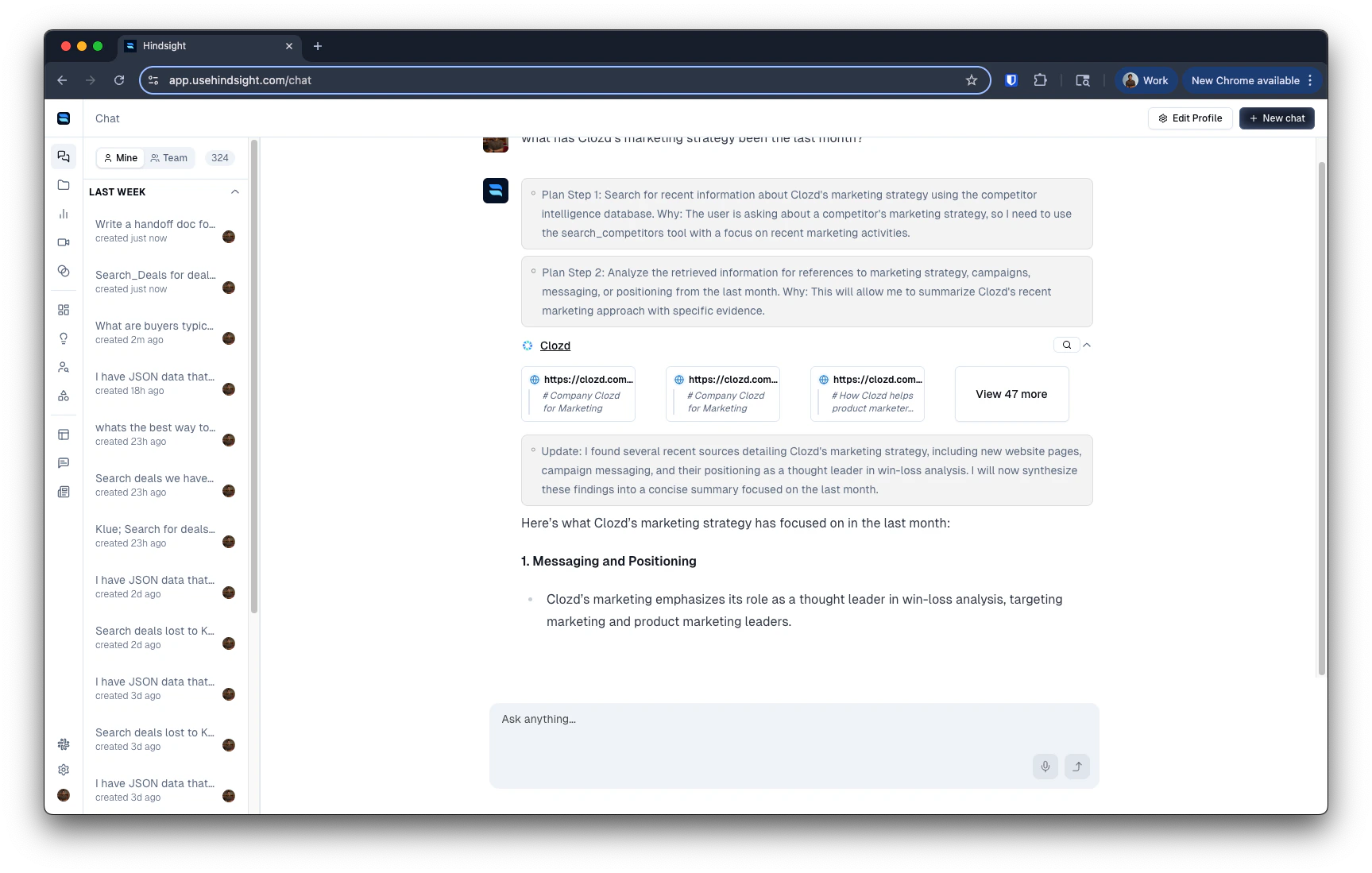 Competitor Search tool