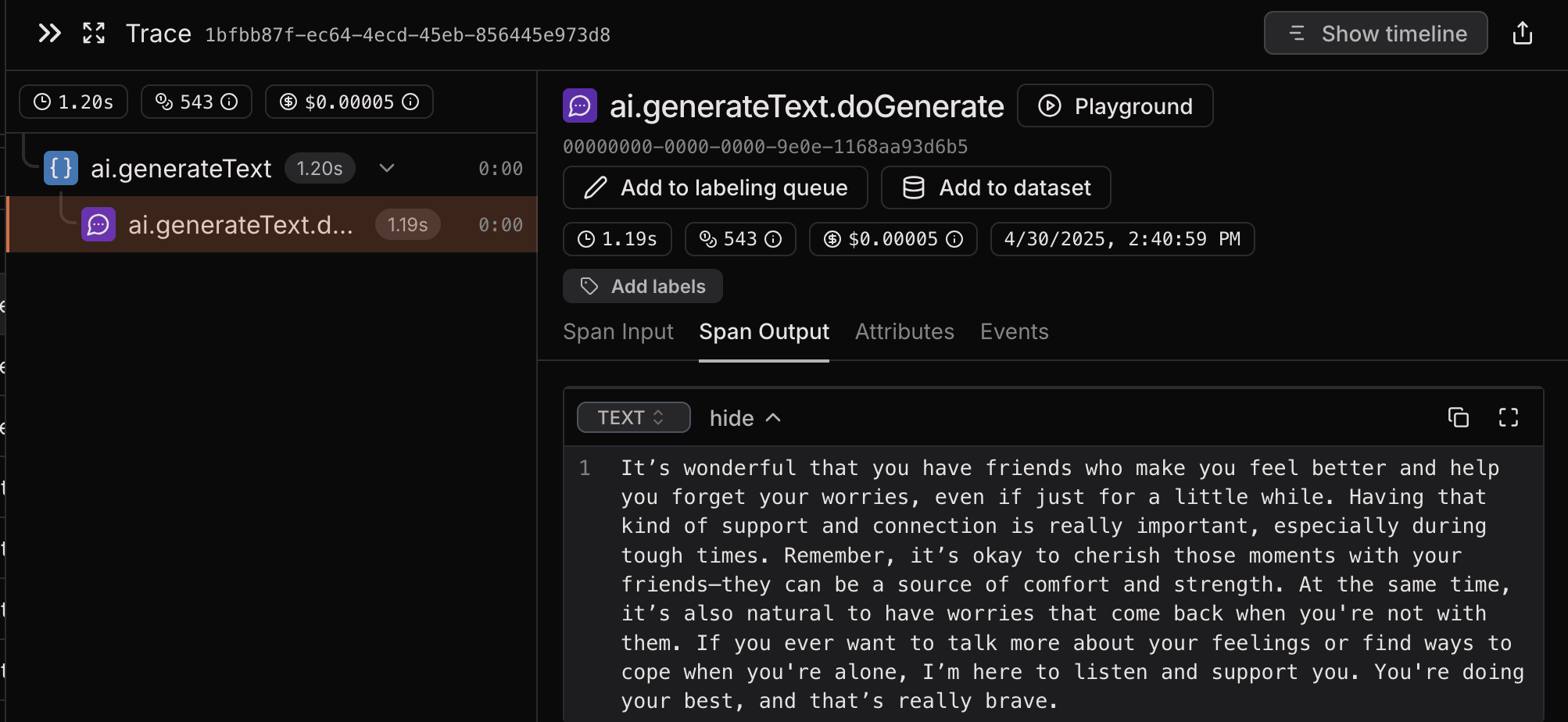 Next.js Example Traces