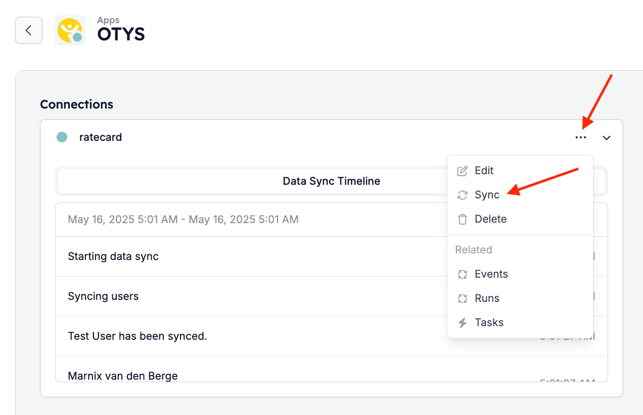Sync button
