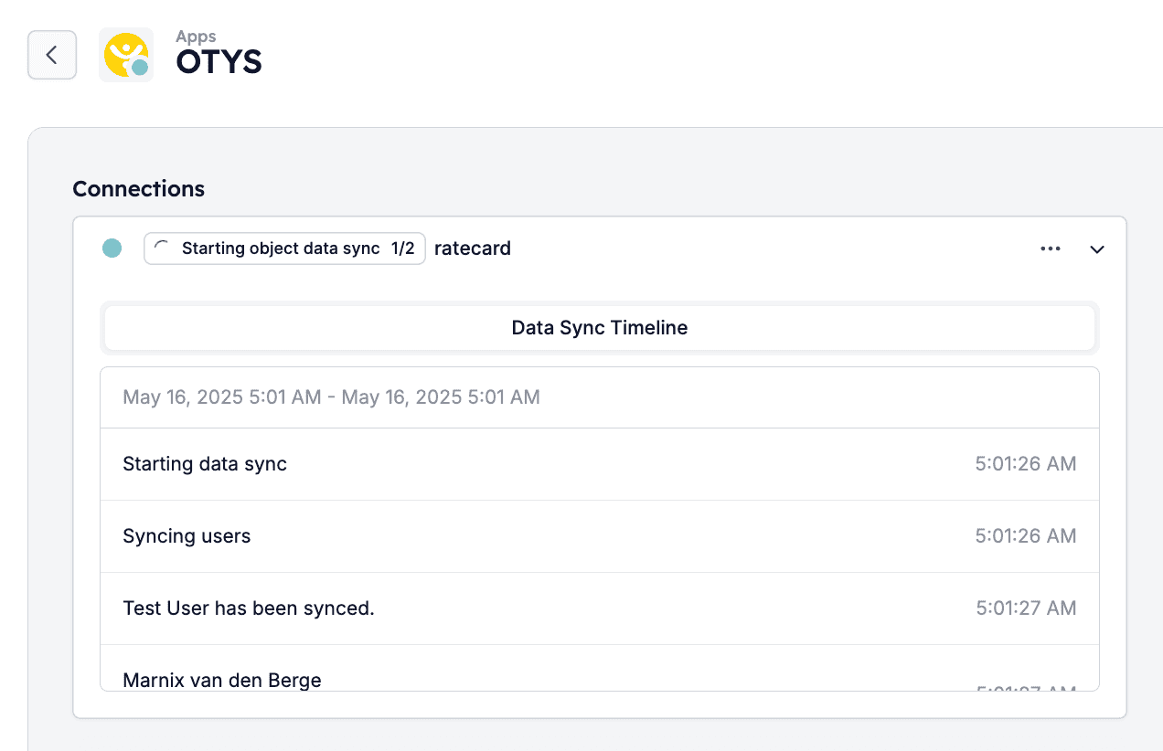 Syncing progress