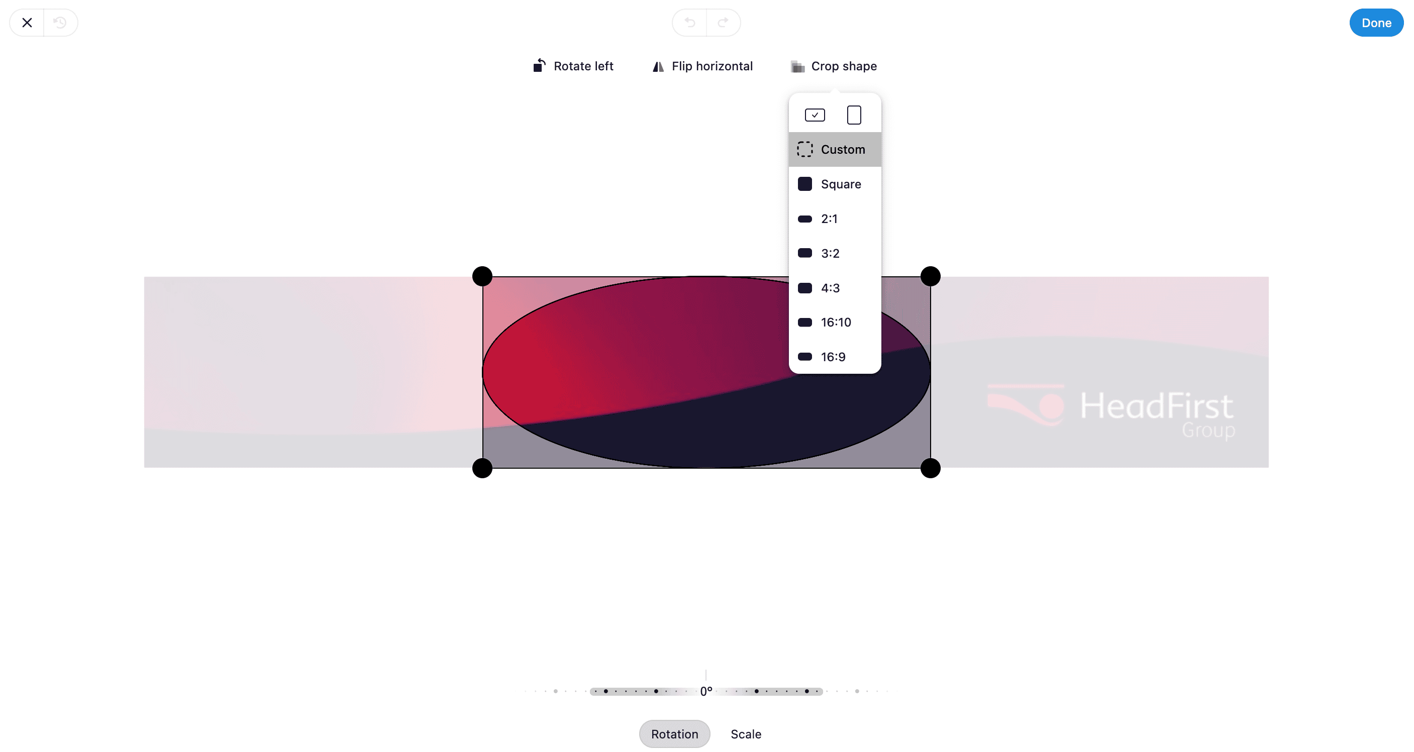 How to adjust the shape of the banner