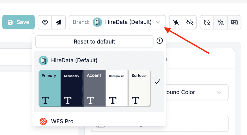 Selecting a branding for the email