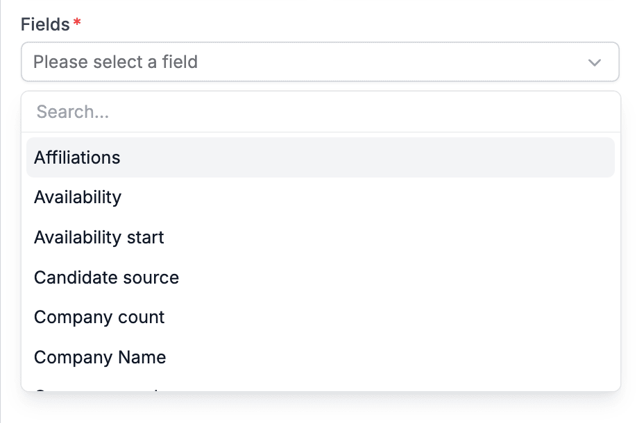 Selecting field to be updated