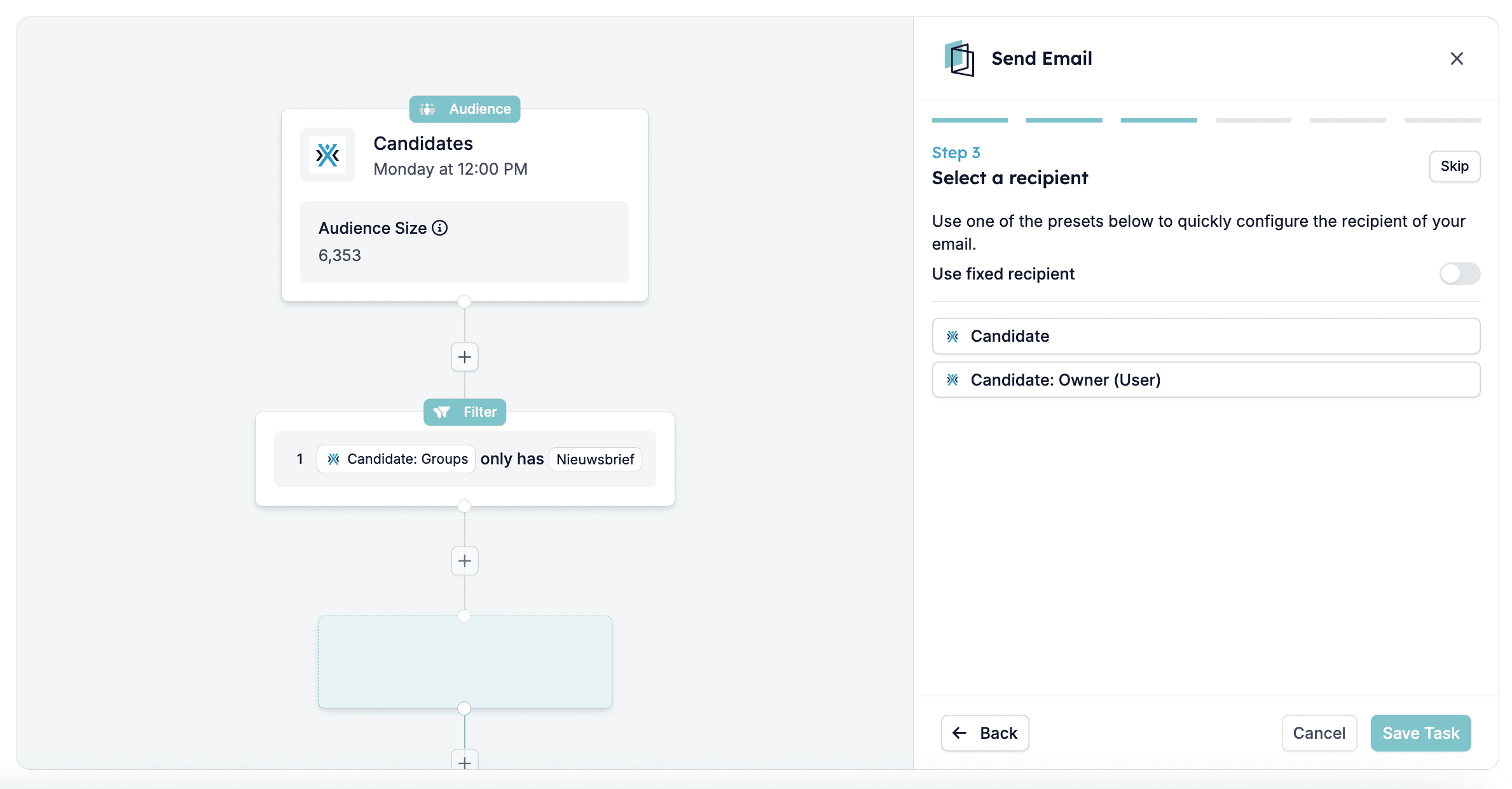 Selecting a recipient