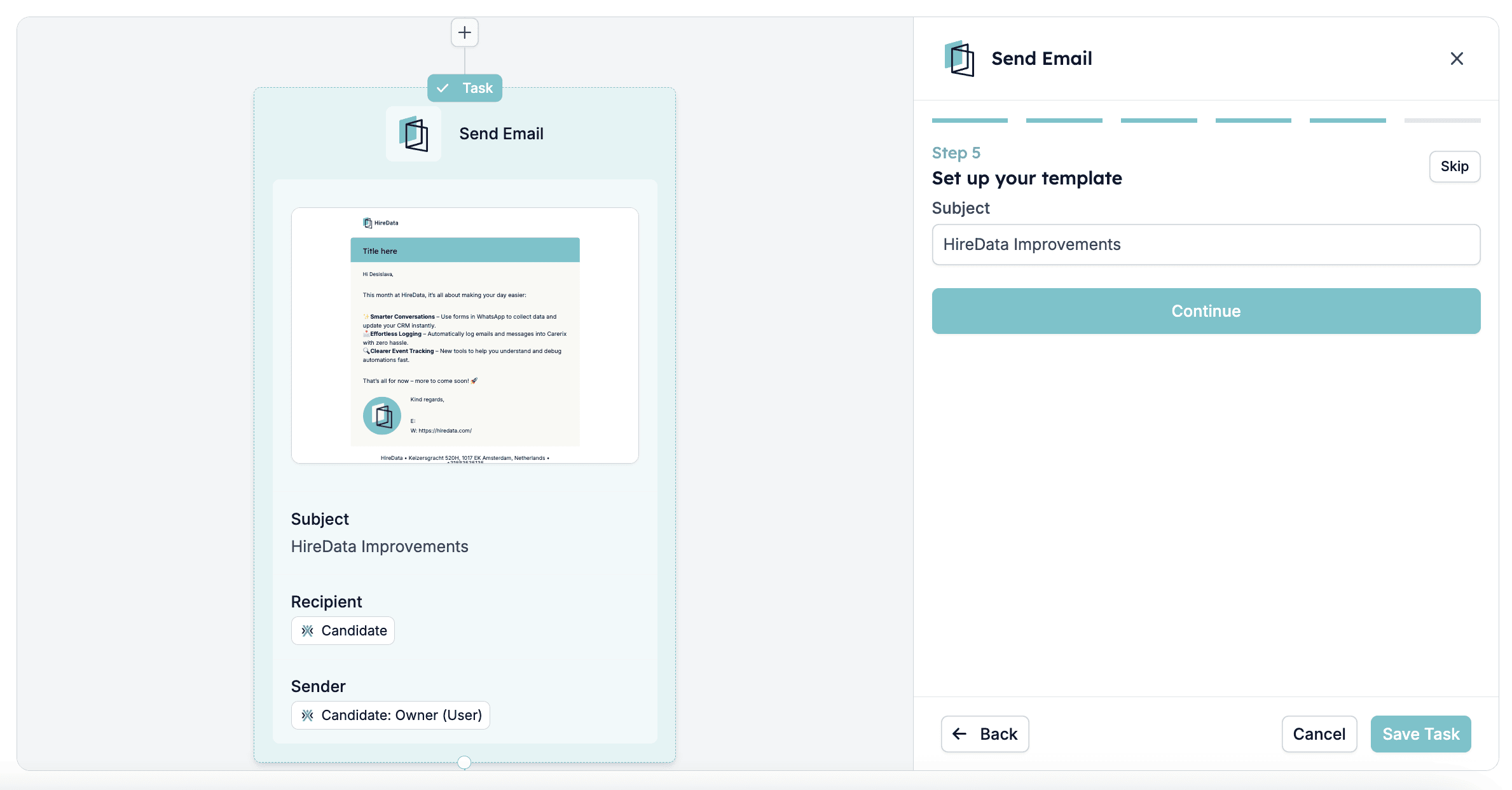 Adding a subject line to the email