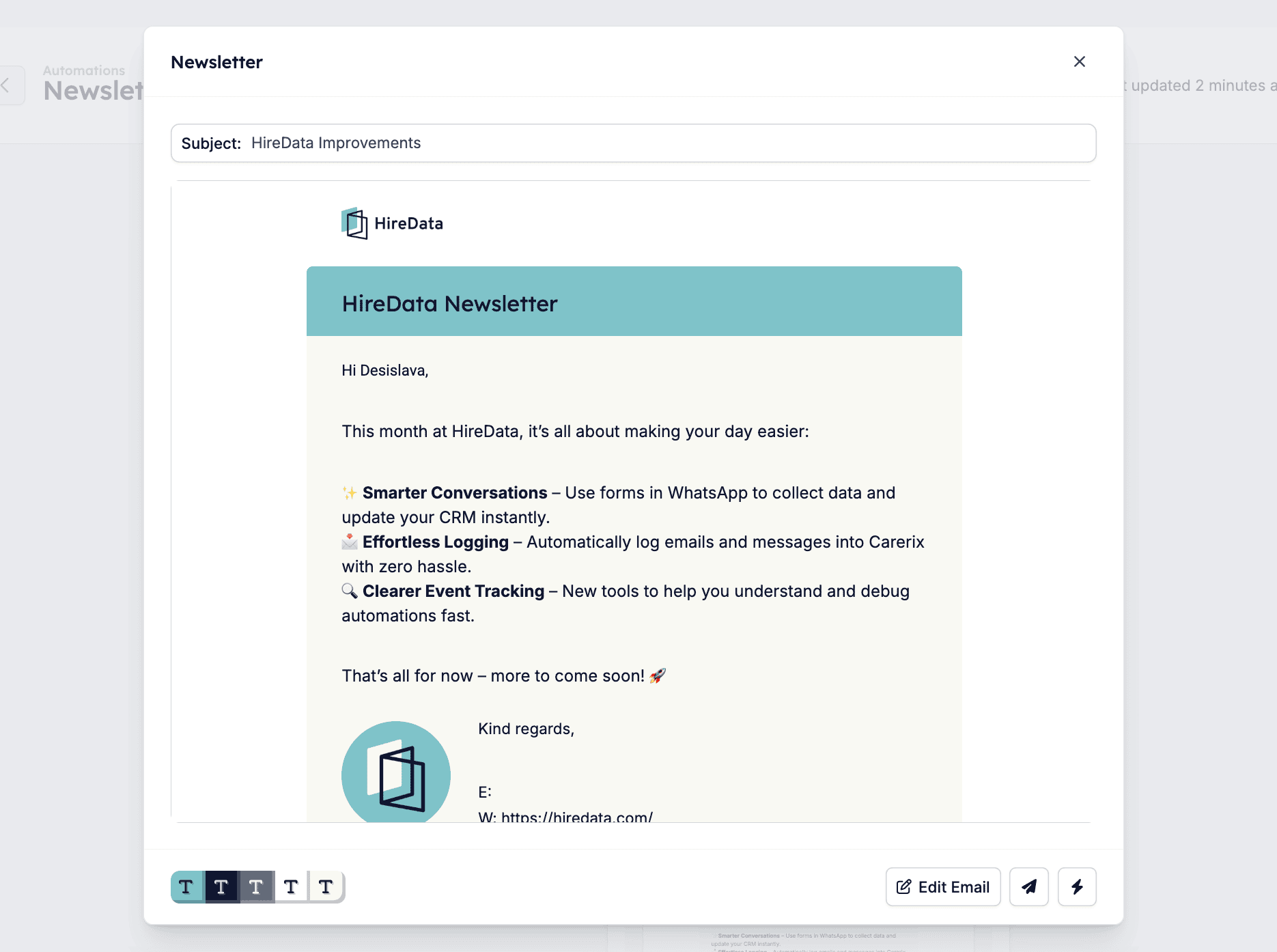 Email preview
