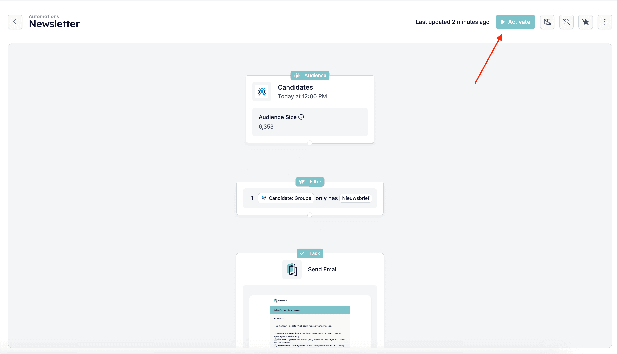 Activating the automation