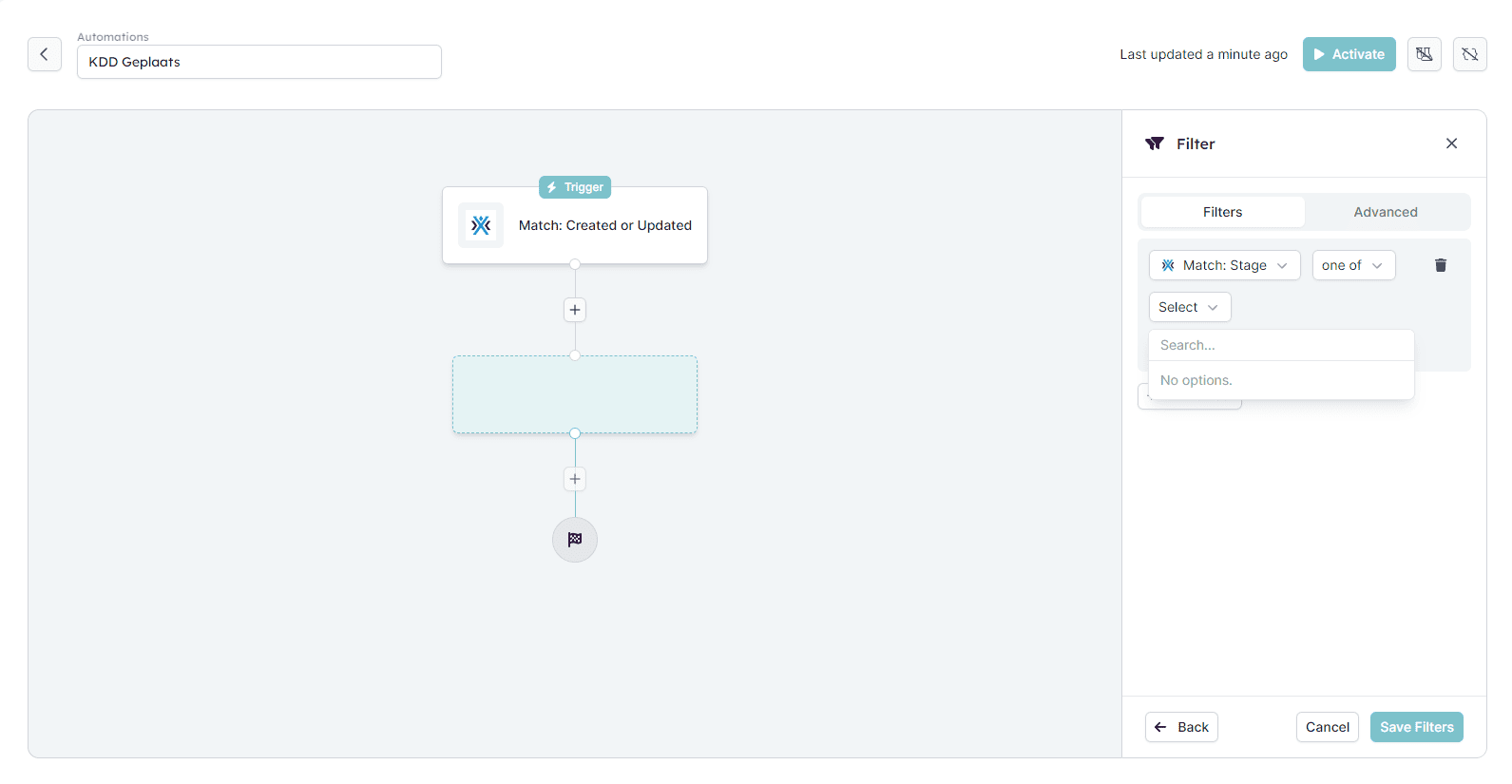 Automation in HireData with match stages not loading