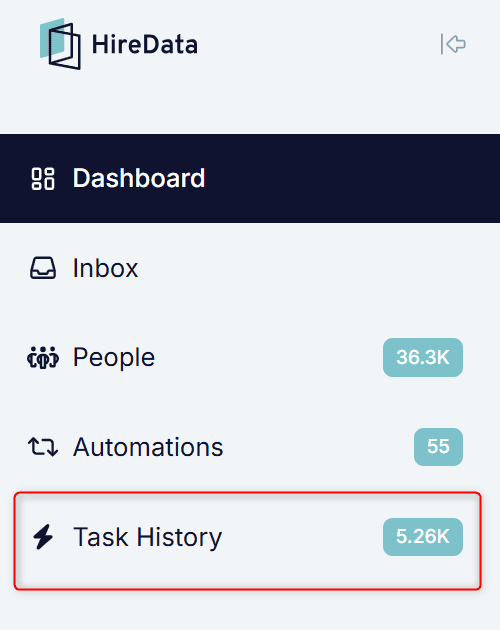 Tracking the task in HireData