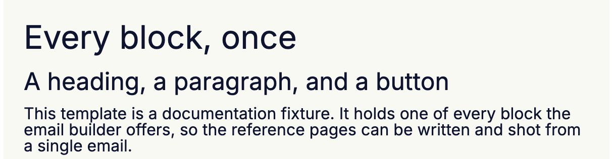 A level 1 heading at 32 pixels above a level 2 heading at 24 pixels, above body text at 16 pixels, in a rendered email