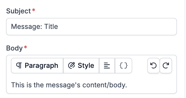 Email content fields