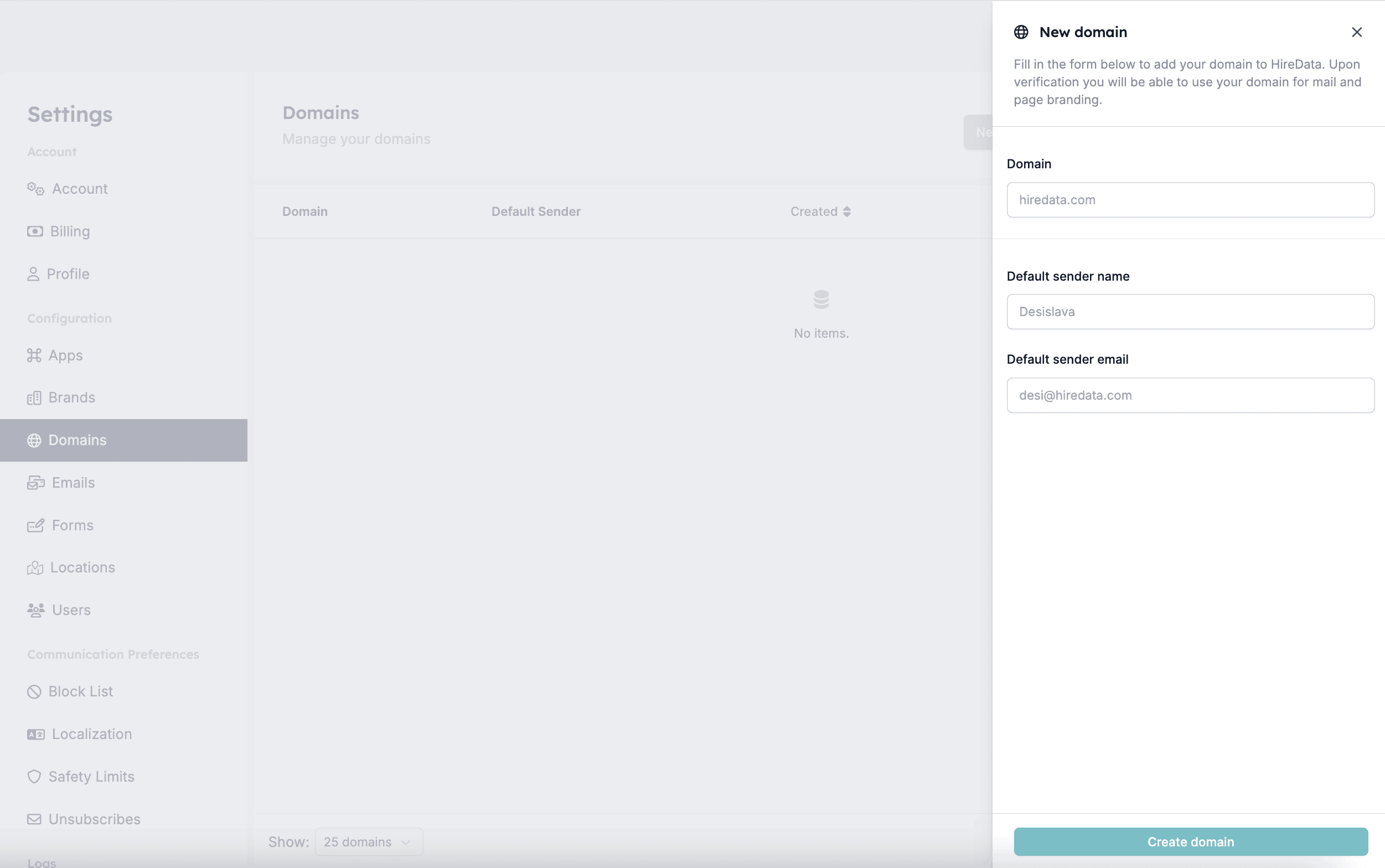 Adding a new domain