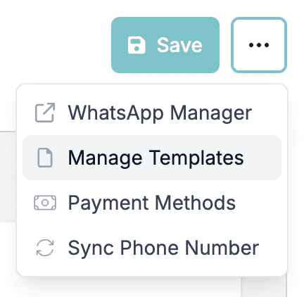 Manage Templates redirect button