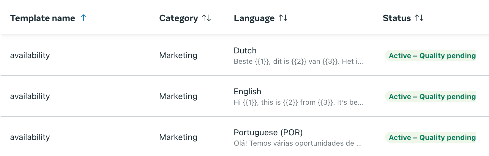Easily finding WhatsApp Templates with the same names