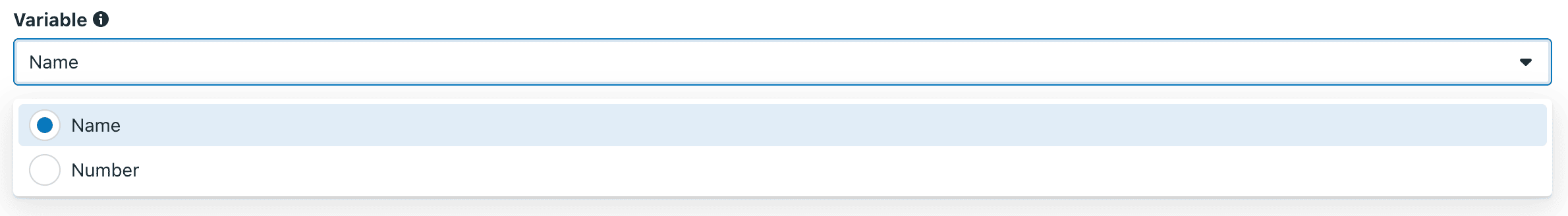 Selecting a variable type