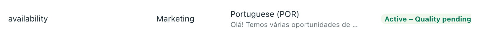 Approved WhatsApp template