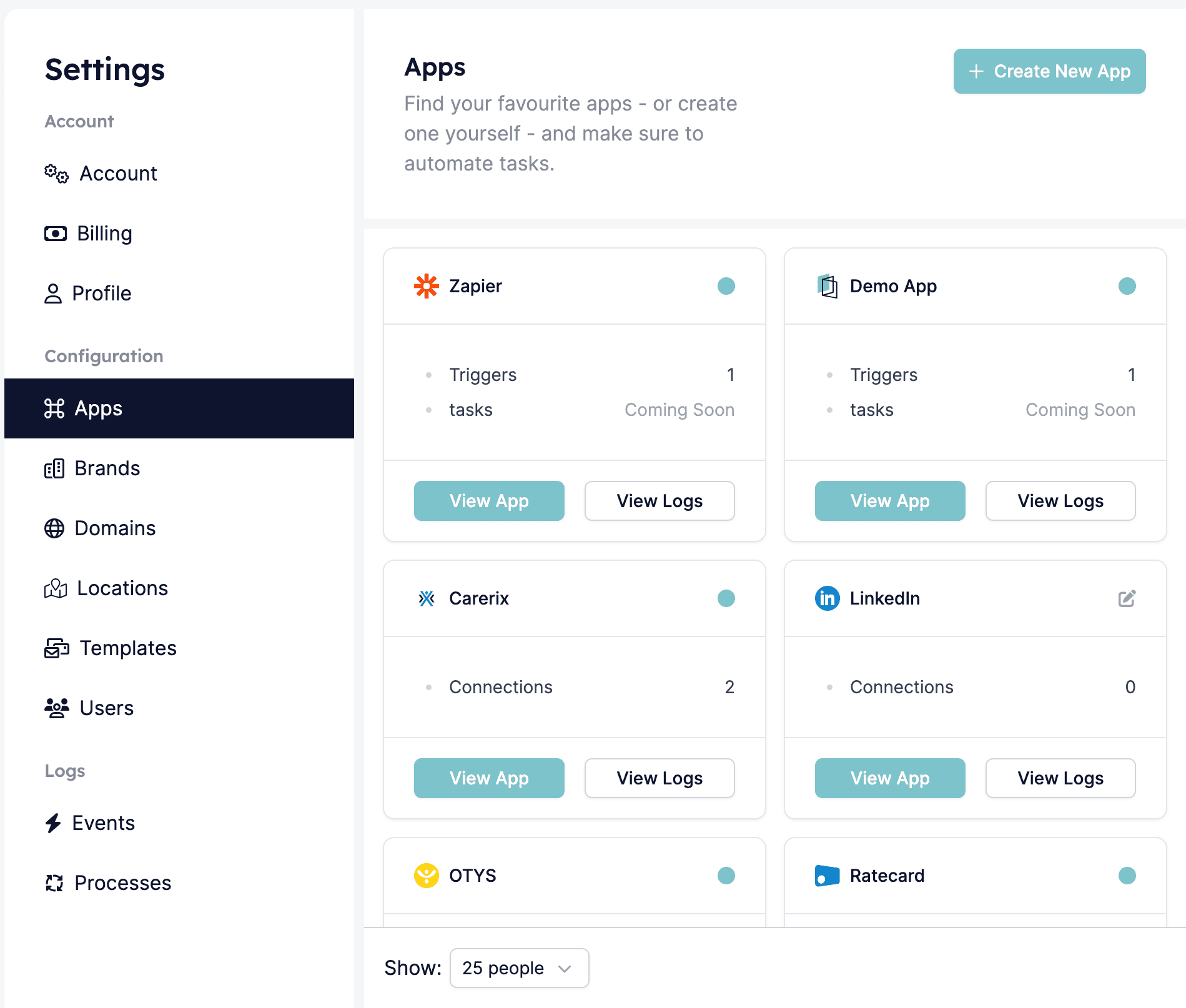 Apps menu