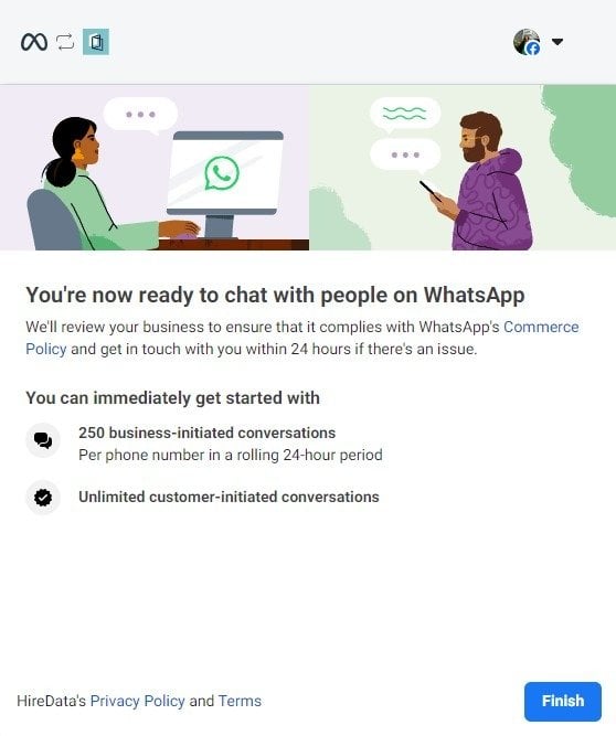 Confirmation page