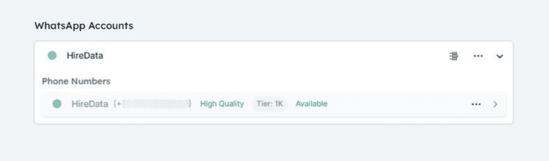 WhatsApp connection in HireData