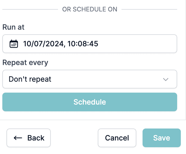 Scheduling the task