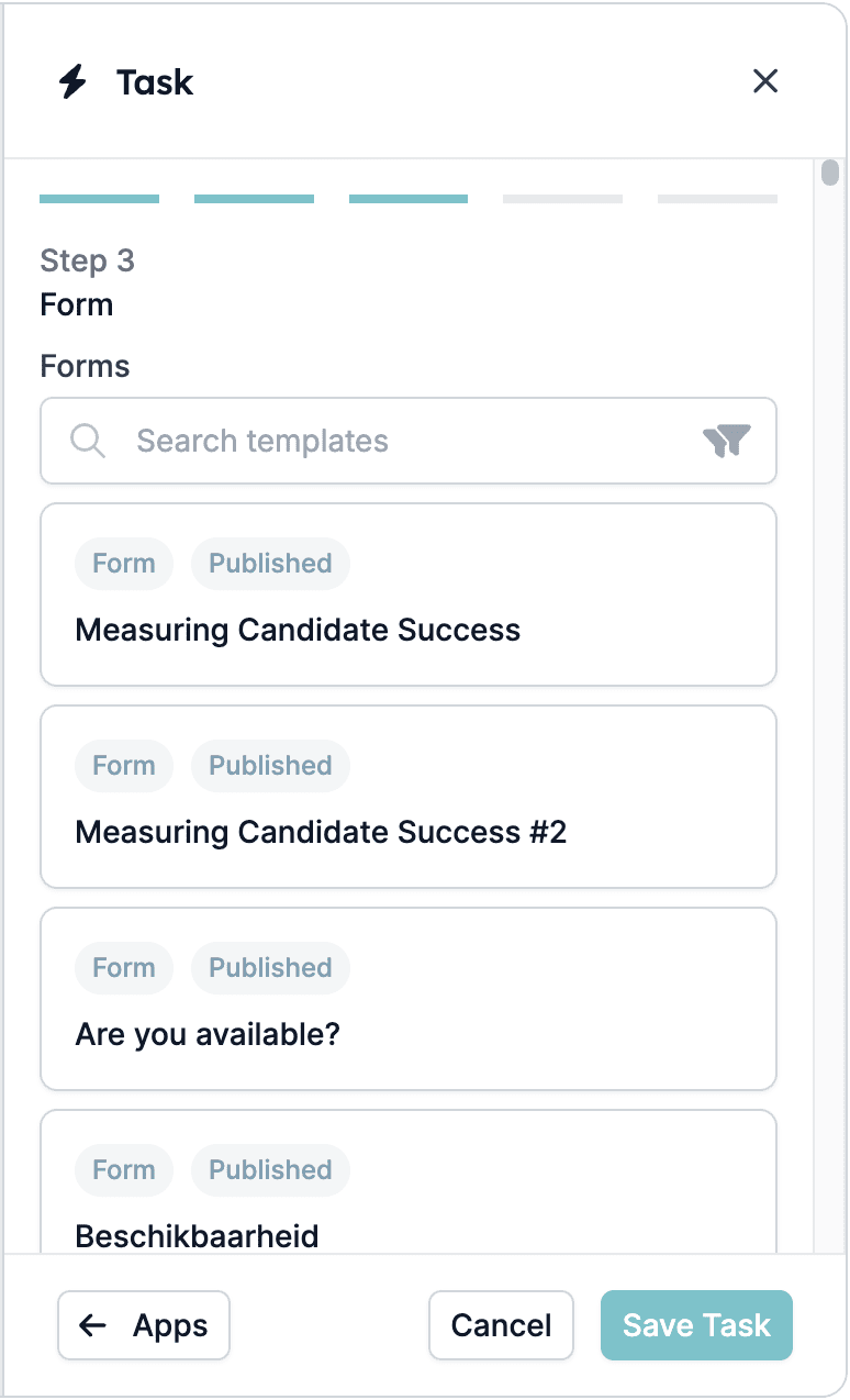 Selecting a form
