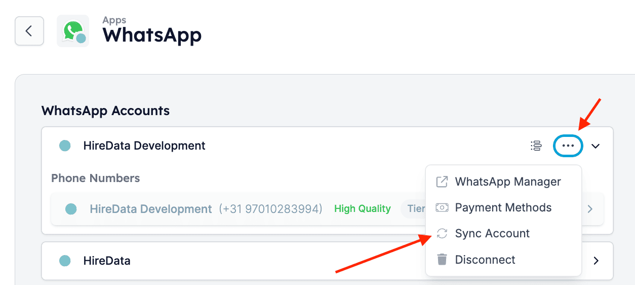 Sync Account button
