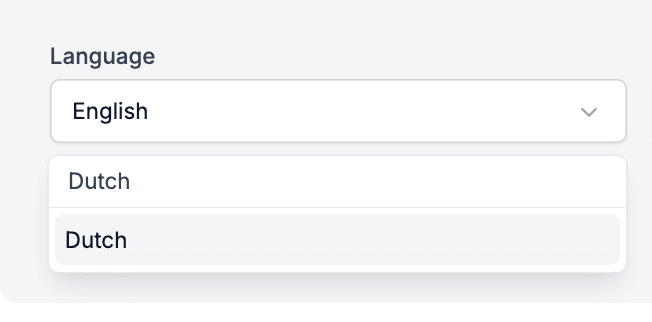 Using the search bar to quickly find a language