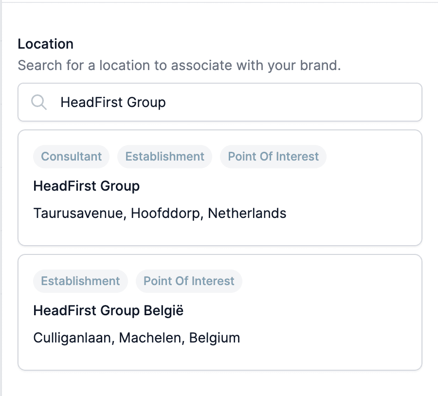 Location results
