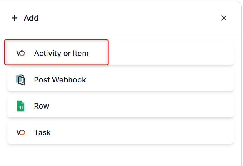 Activity or Item Task