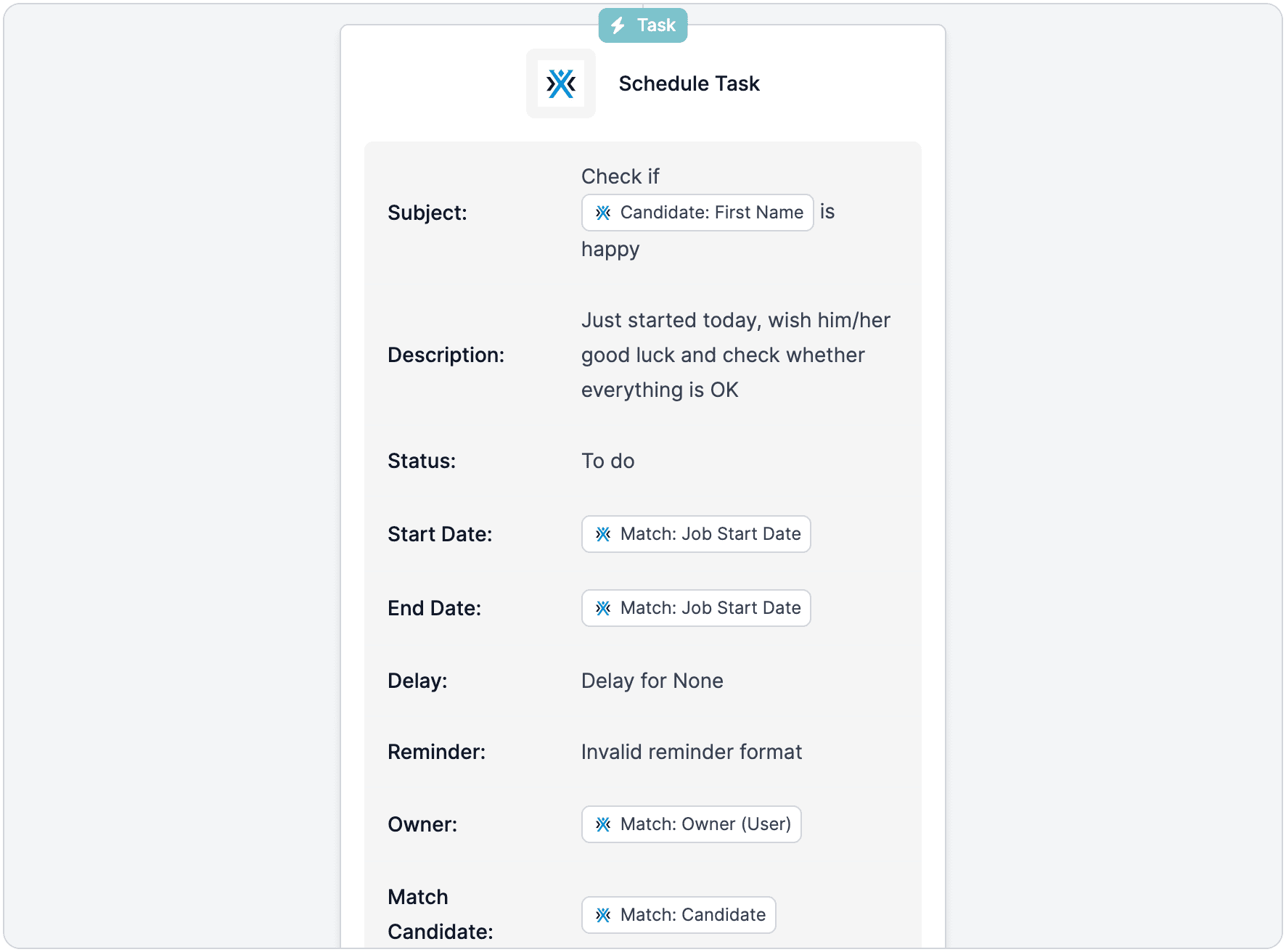 Task summary