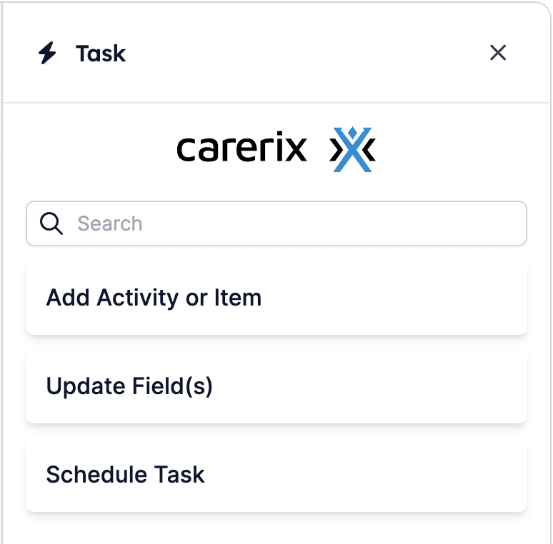 Carerix tasks in HireData