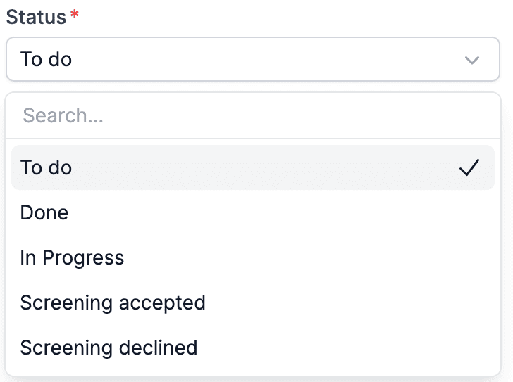 Task status options