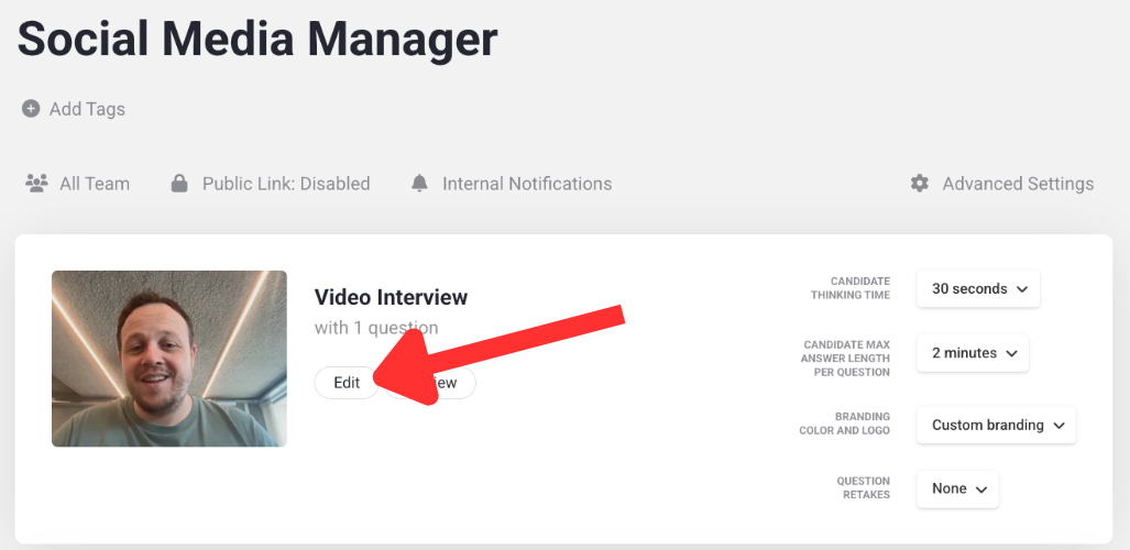 Hireflix Userguide Edit Position Questions