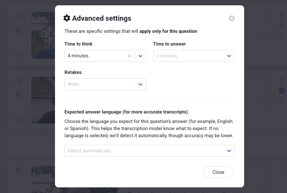 Hireflix Userguide Overwrite Settings Question Detail