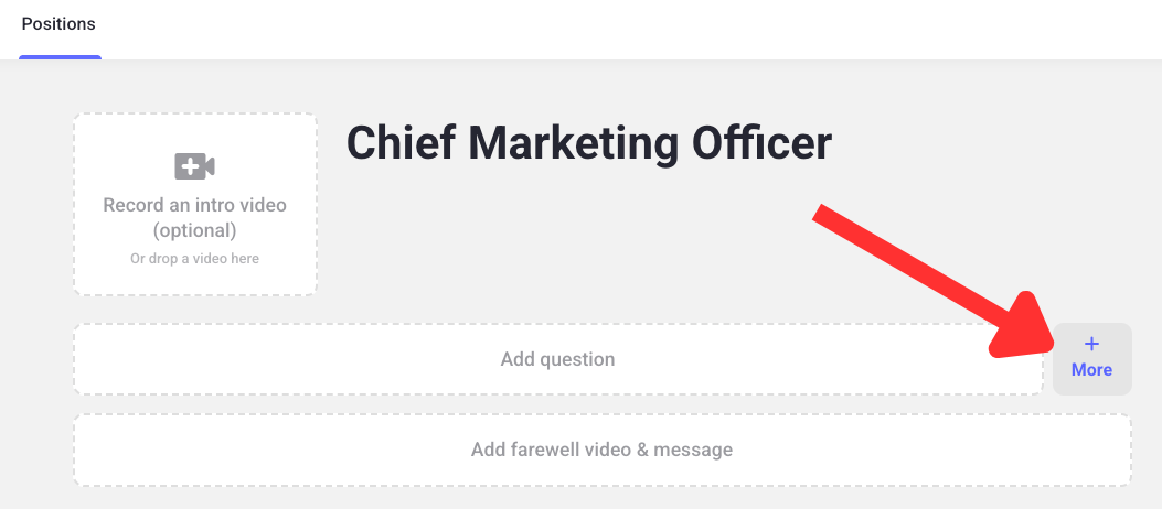 Click the More button to see more question types