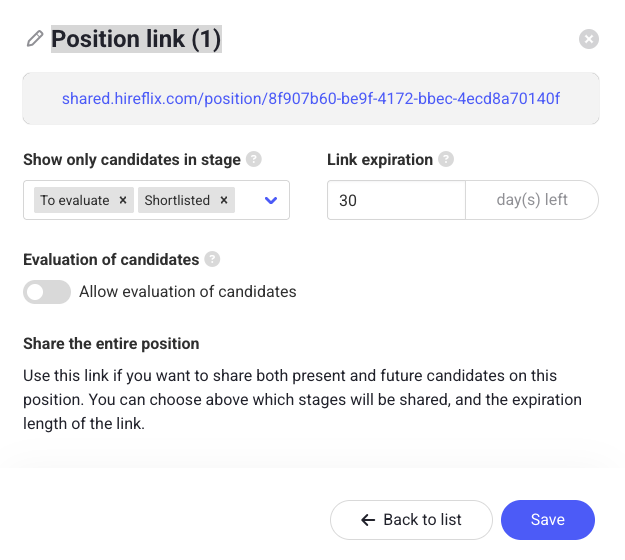 Hireflix Userguide Share Stage Settings 1
