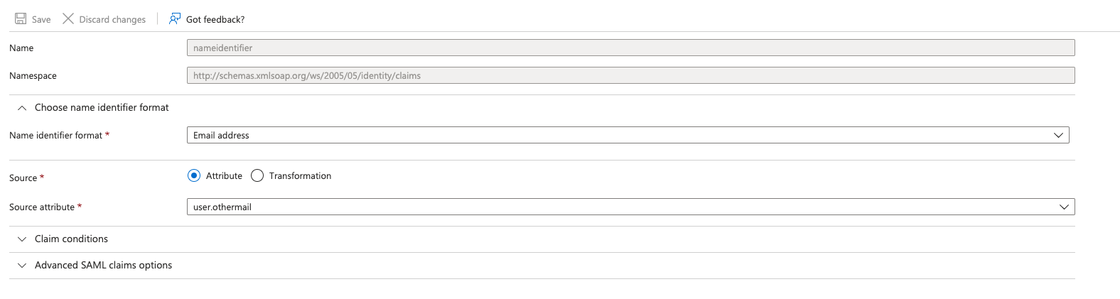 Configuring the email claim in Azure AD