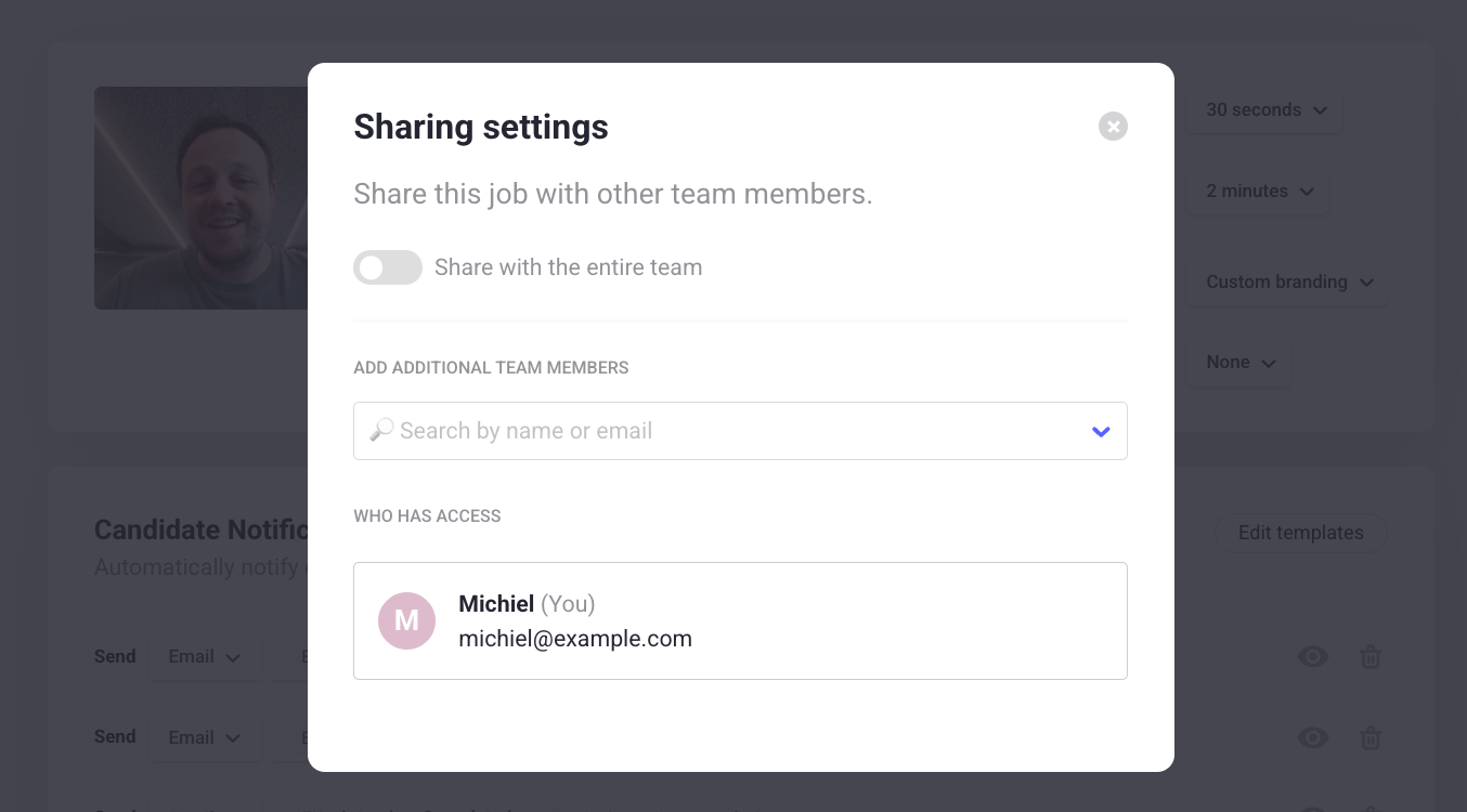 Job sharing options