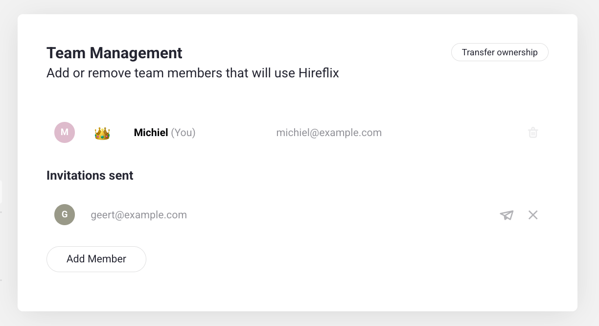 Transferring account ownership overview