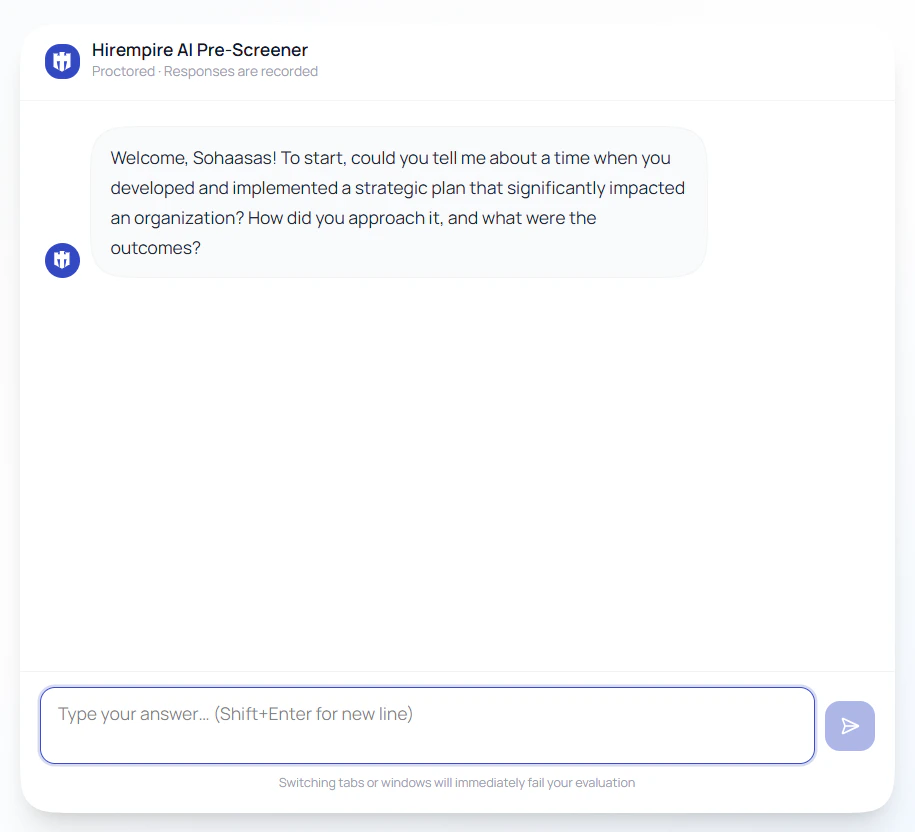 AI Pre-Screen candidate view