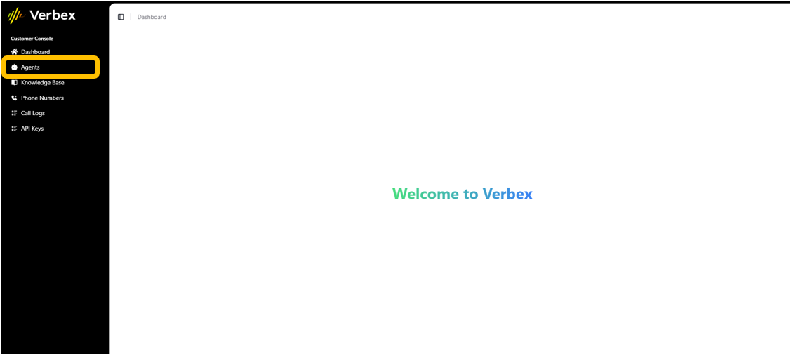 Agent section in navigation