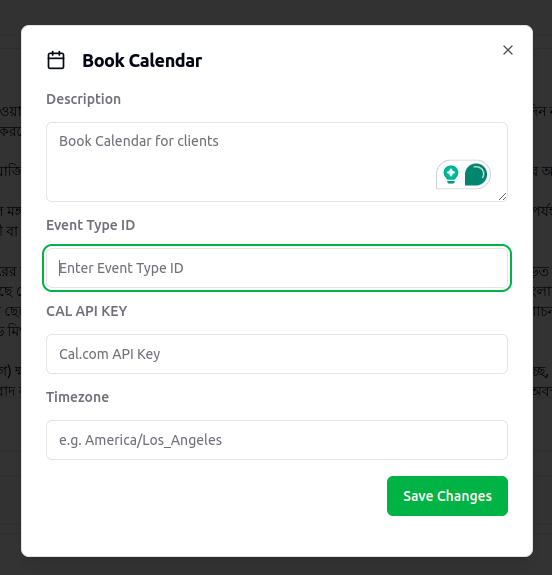 Verbex Calendar Configuration