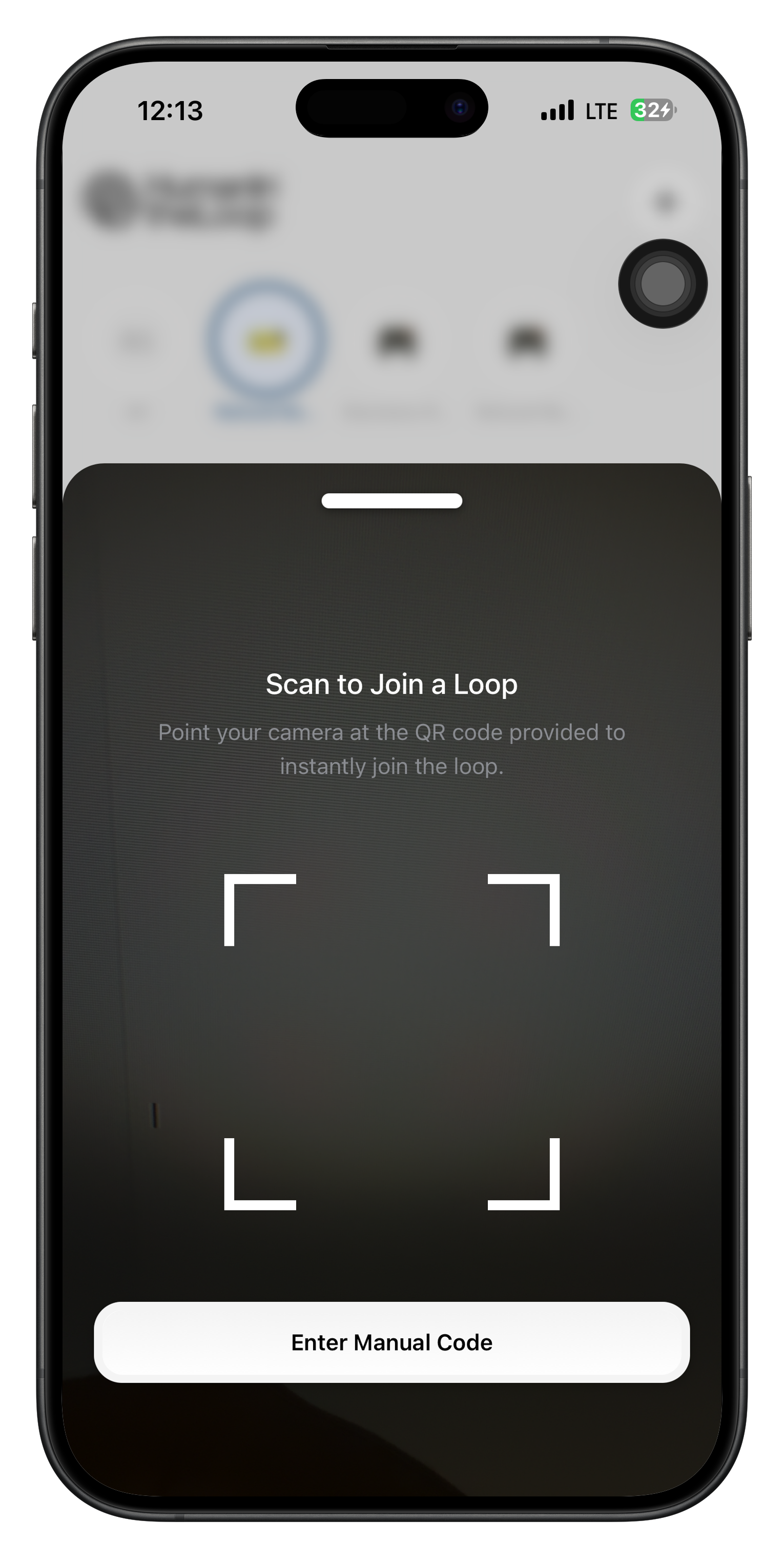 HITL mobile app QR code scanning interface
