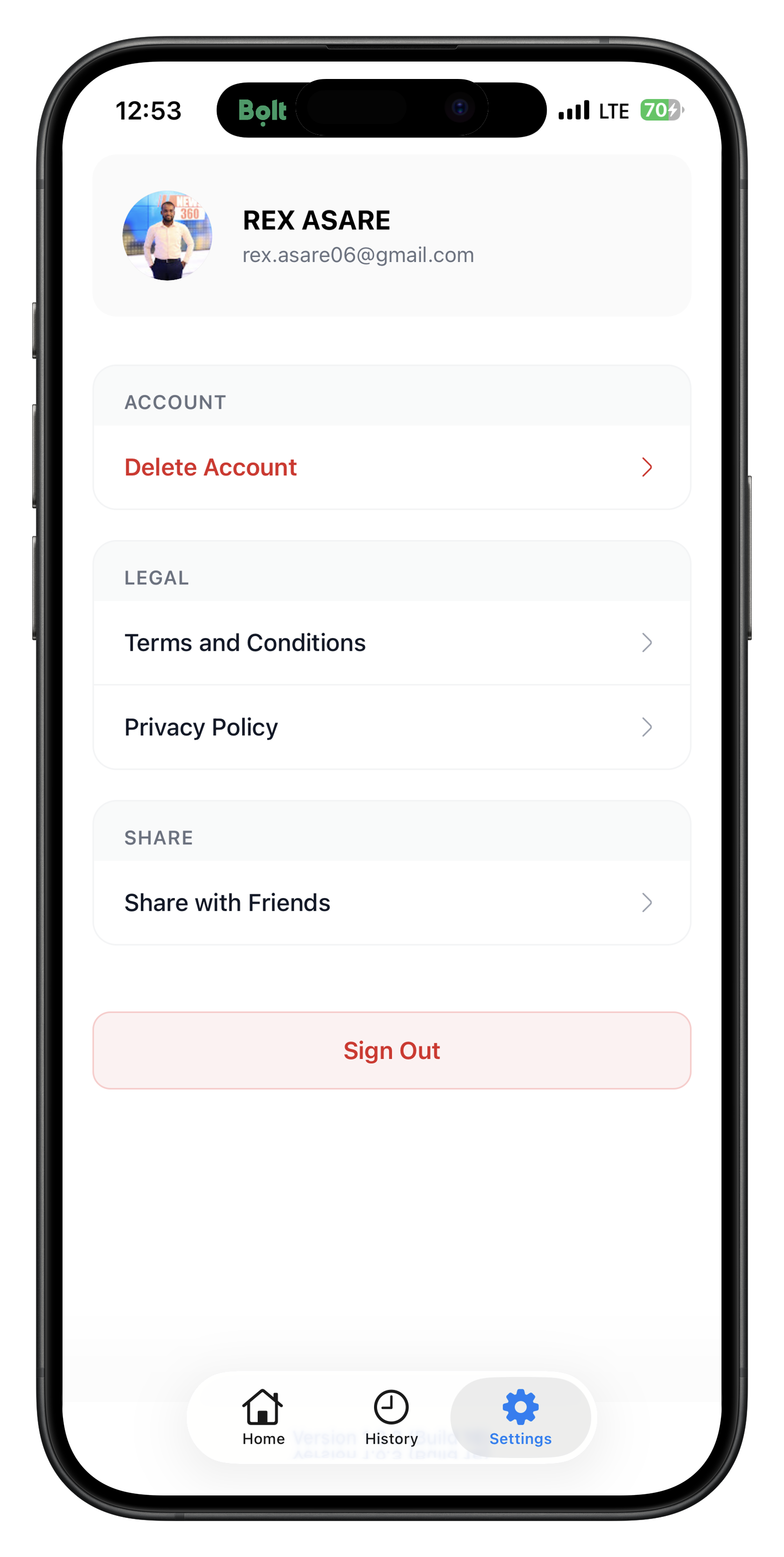 HITL mobile app settings screen for notification customization