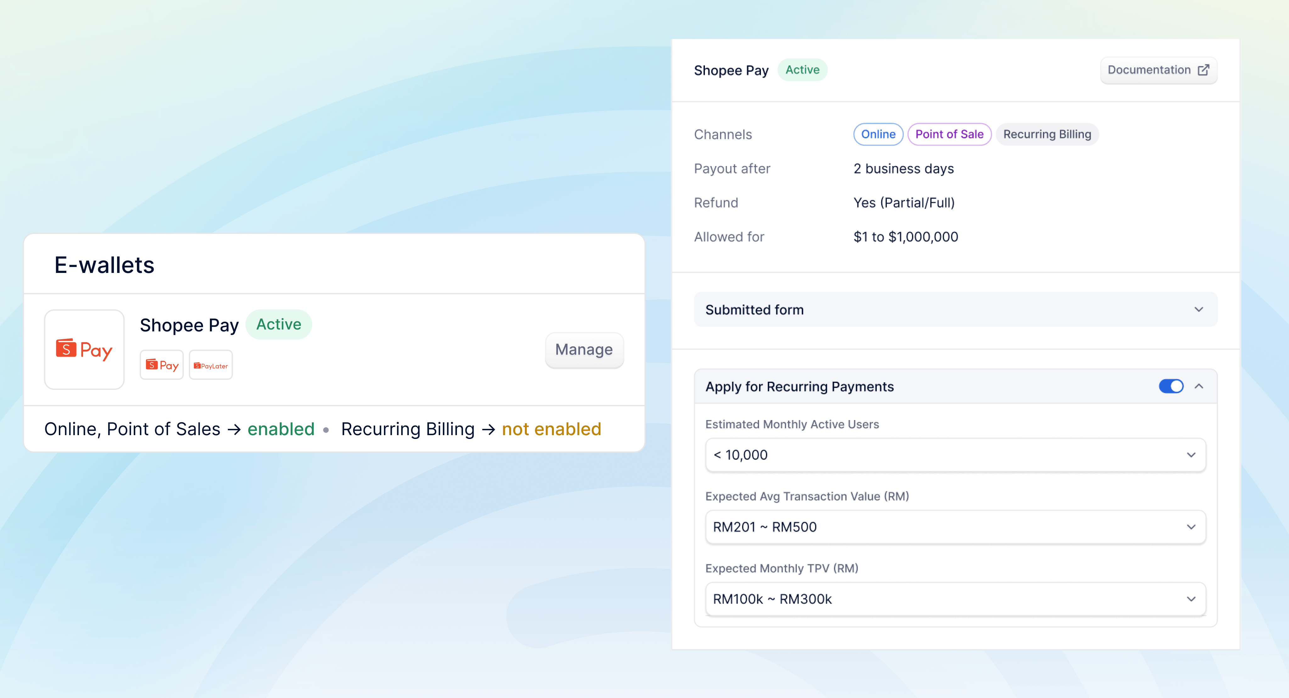 Recurring Payments Onboarding