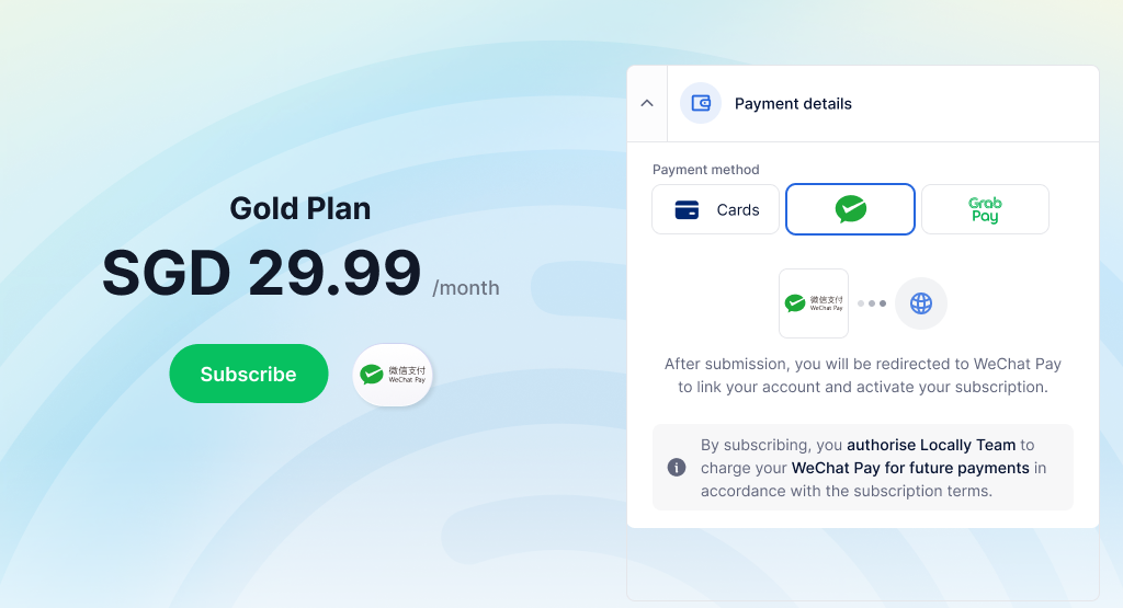 WeChat Pay for Subscriptions