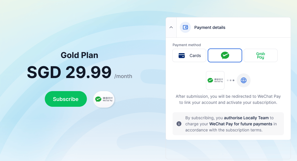 WeChat Pay for Subscriptions