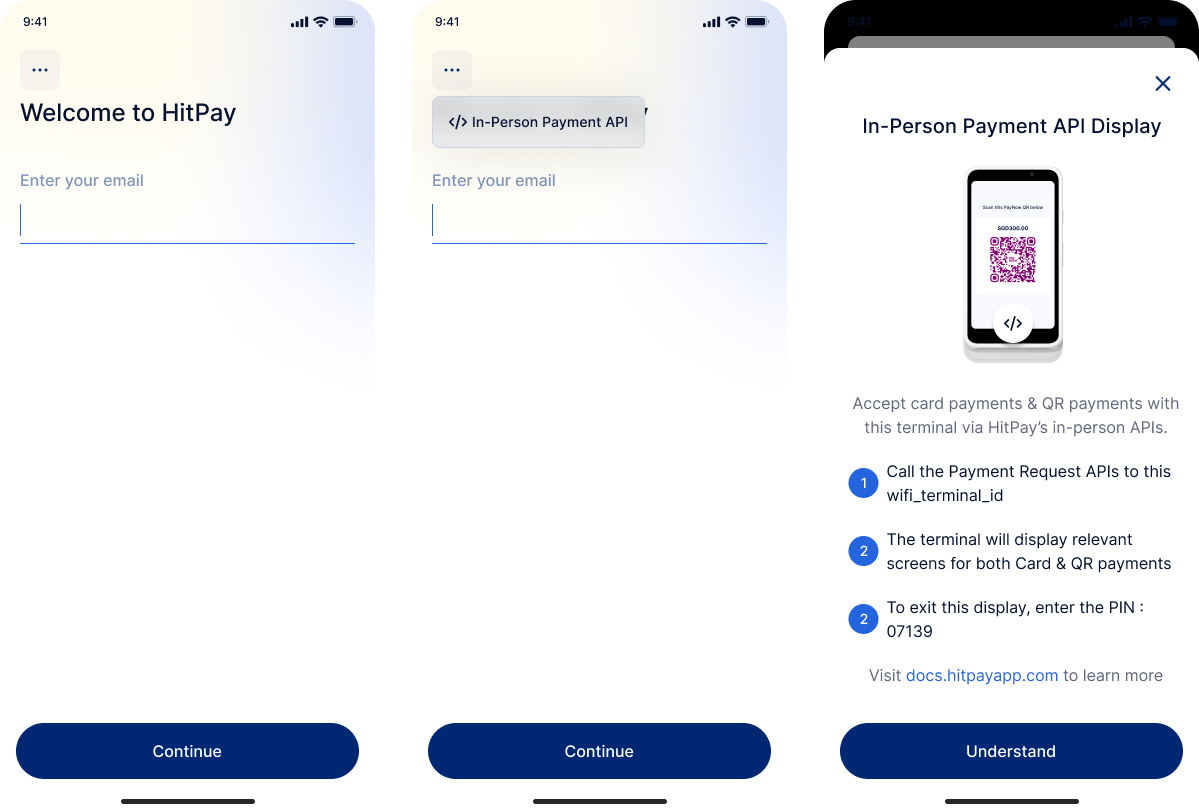 In-Person Payment API Display
